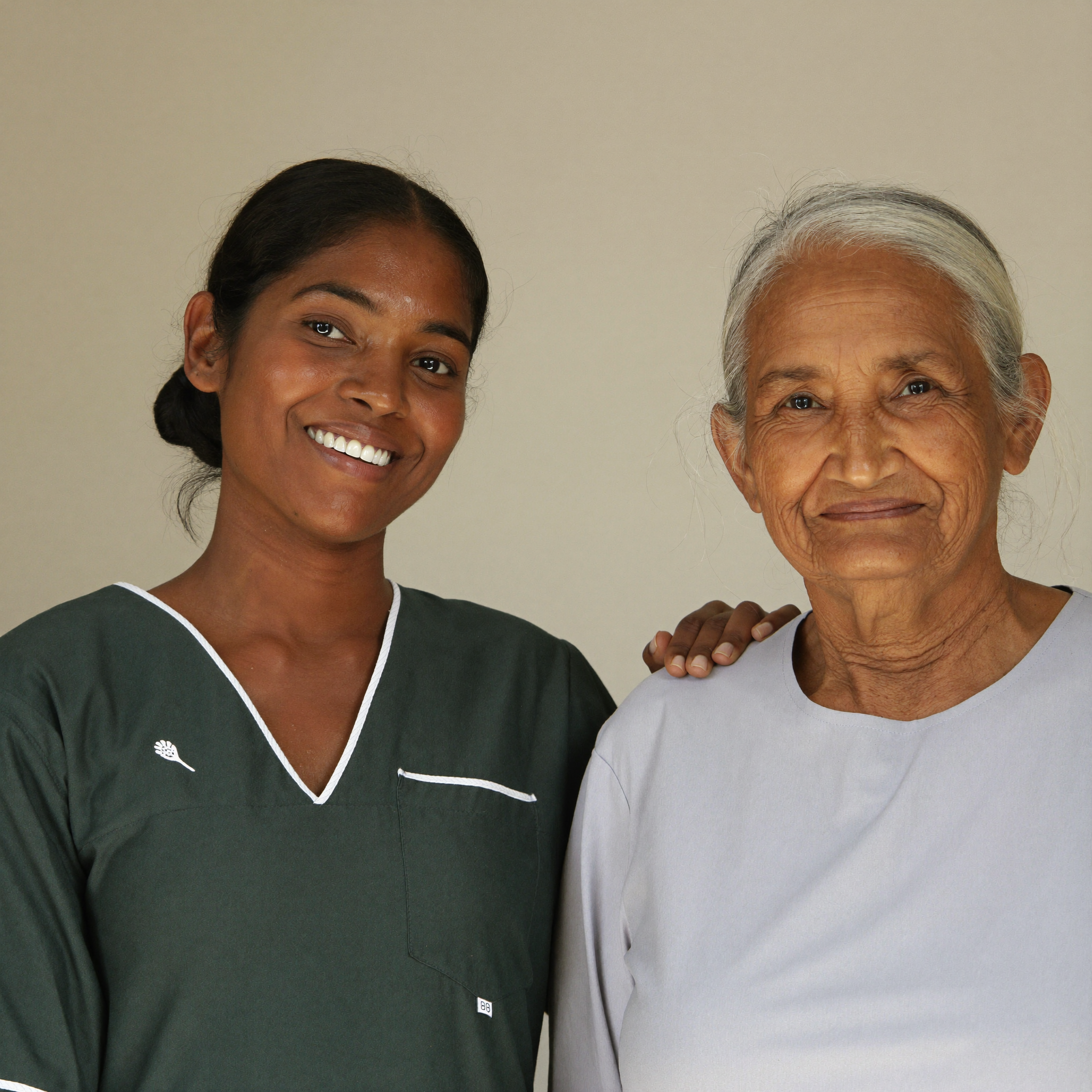 Care Bridge Lanka caregiver with a client